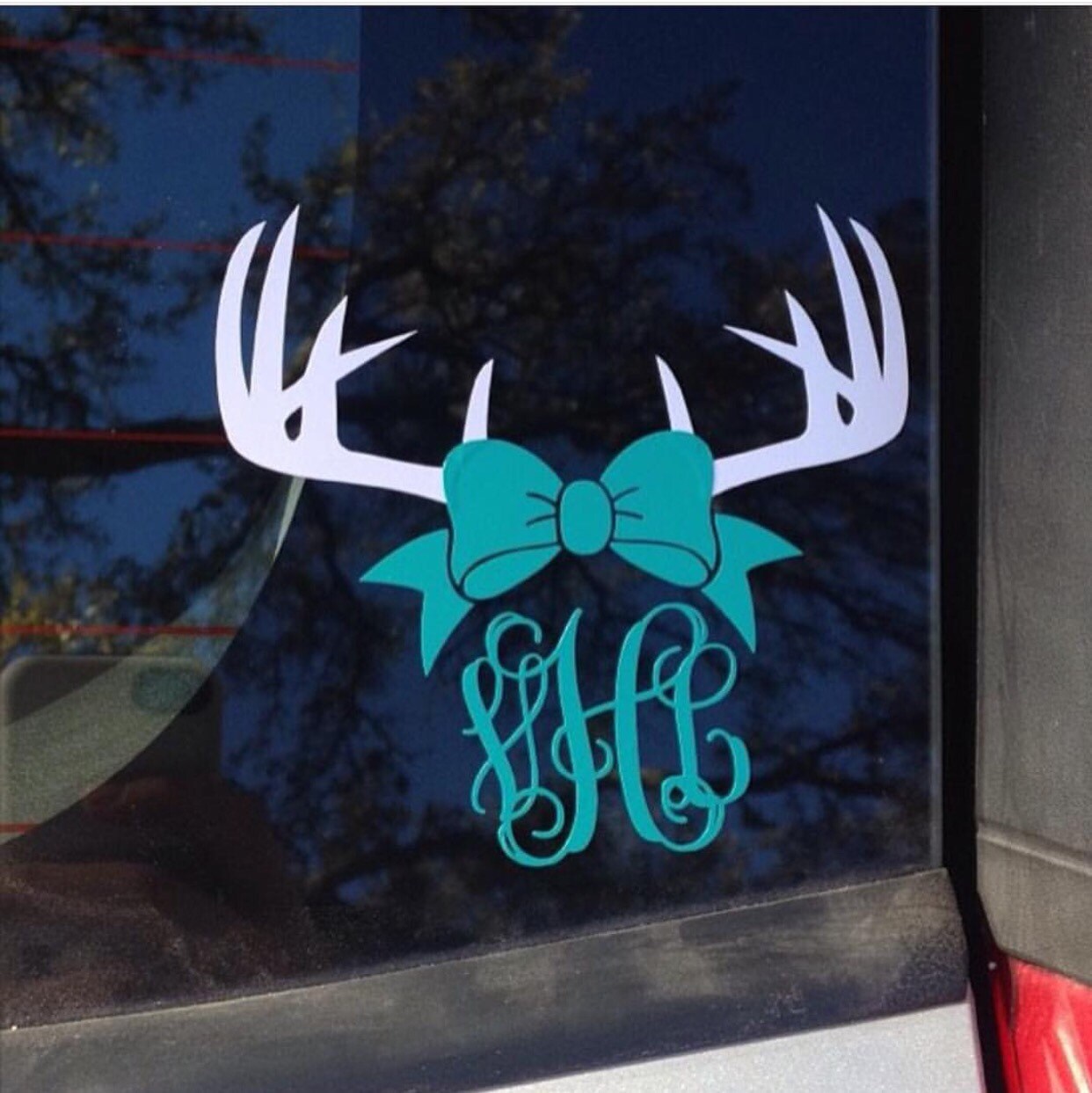 Deer Antler Monogram Antler Monogram Decal Deer Antler 2839