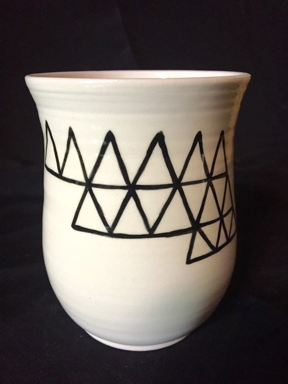 Geometric Dome Mug Handpainted on Porcelain