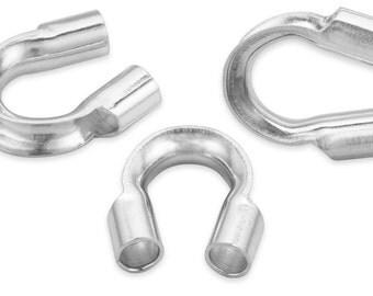 10 Pcs 0.045 inch (1.14m) Inner Dia Sterling Silver Cable Thimble Medium (SS0L00CBTH)