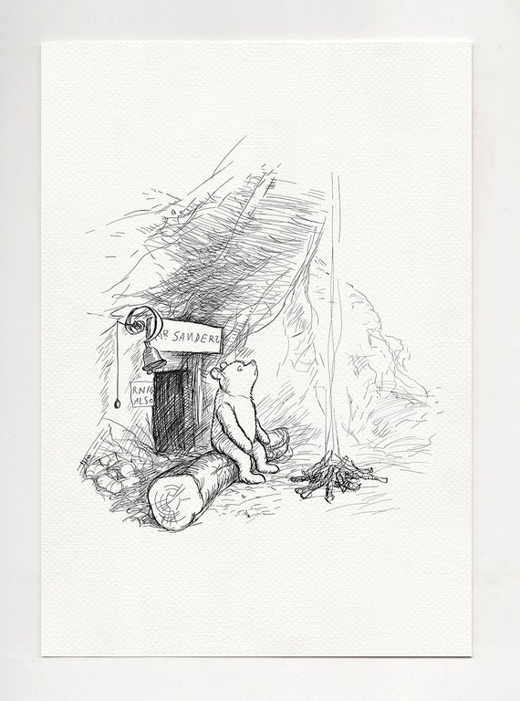 Mr Sanders Winnie the Pooh classic style poster print copy