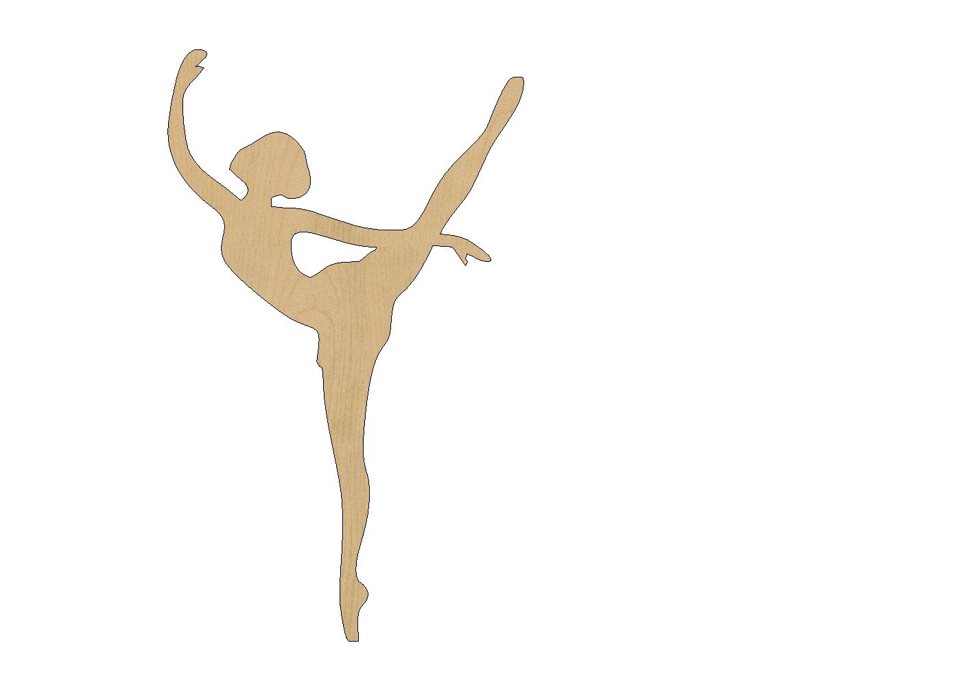 Ballerina Ballet Dancer Cutout Shape Laser Cut Unfinished Wood Shapes