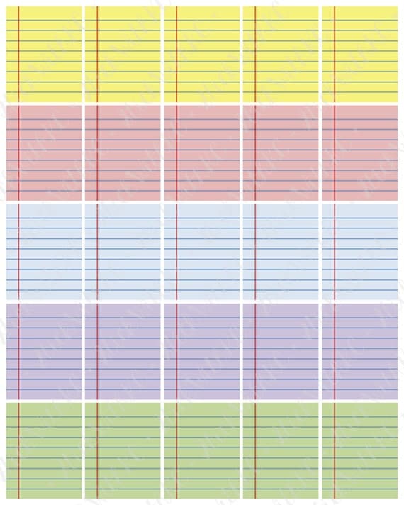 PRINTABLE Colored Lined Paper List Boxes, Fits Erin Condren, and most ...