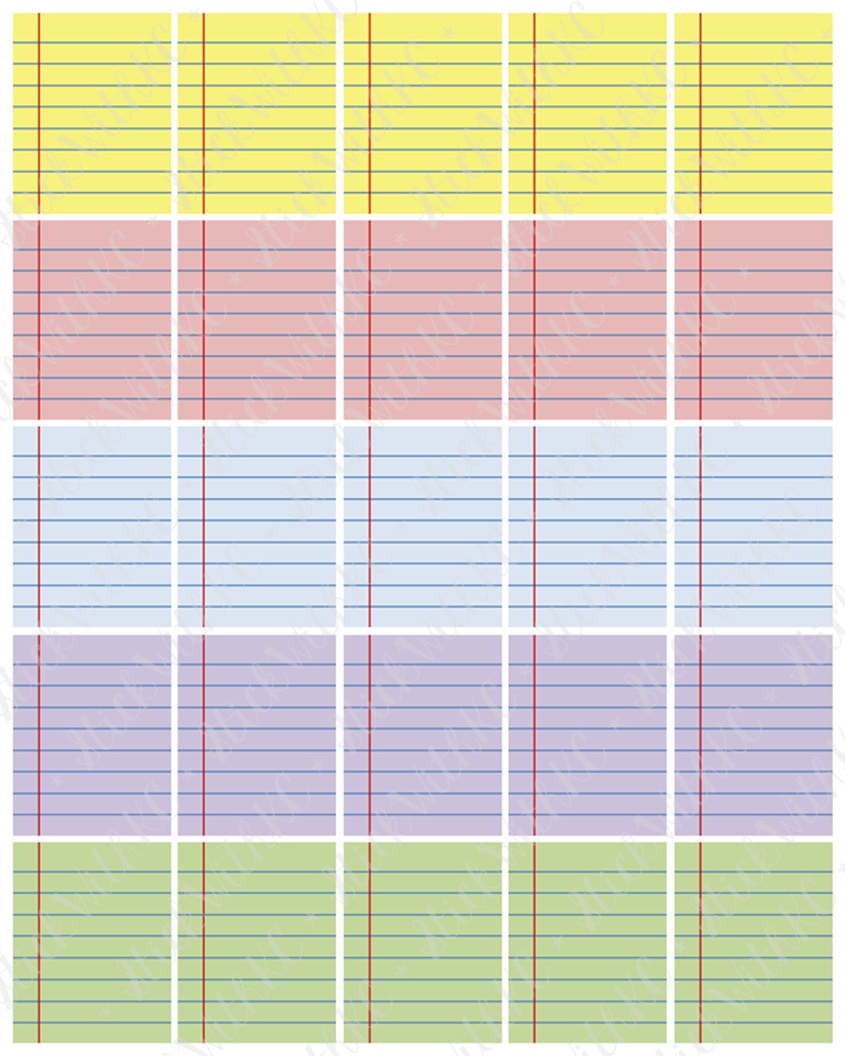 PRINTABLE Colored Lined Paper List Boxes, Fits Erin Condren, and most ...