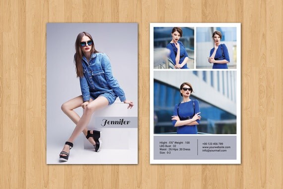 free model comp card template download