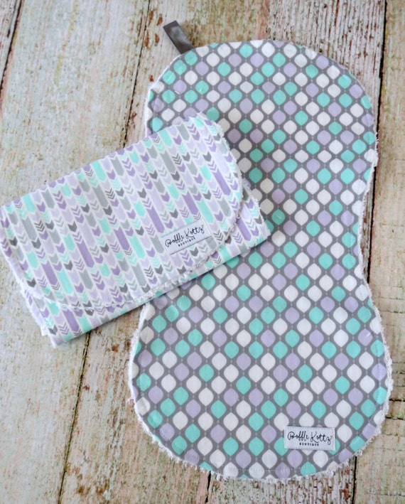Baby Burp Cloths Baby Girl Burp Cloths Purple Mint Burp
