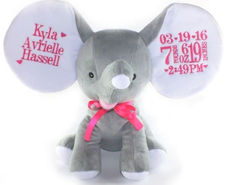 Baby Shower Gift - Personalized Stuffed Animal - Baby Keepsake -Dumble elephant - Cubbie - Personalized Elephant - Baby gift - Unique Gift