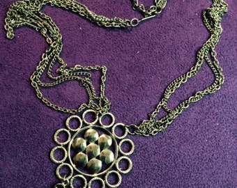 Vintage Lisner Necklace, Pendant necklace, Silver tone, Gift