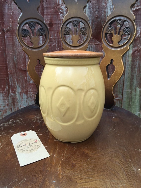 Vintage Retro Honey Glazed Pot by TG Green - Retro Style Farmhouse Kitchen Pottery - Retro Ceramic Glazed Storage Jar