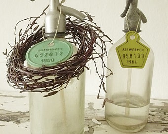 Set of 2 Antique Seltzer Bottles..CHARMANT!