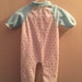 3-6 month,  Vintage Baby Clothes, Blue & White Sleeper Onesie