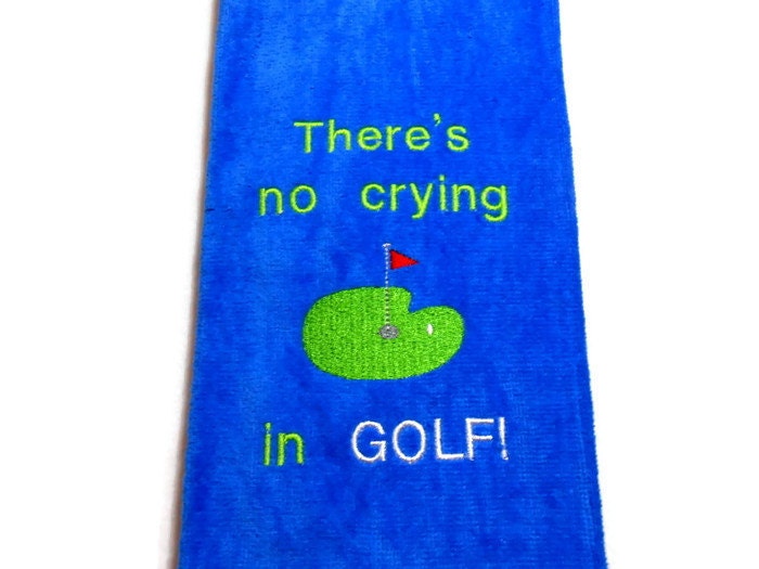 golf towel personalized towel funny golf towel No Crying in