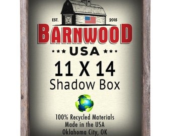 Barnwood Rustic Shadow Box Picture Frame, Weathered Gray, Farmhouse Decor