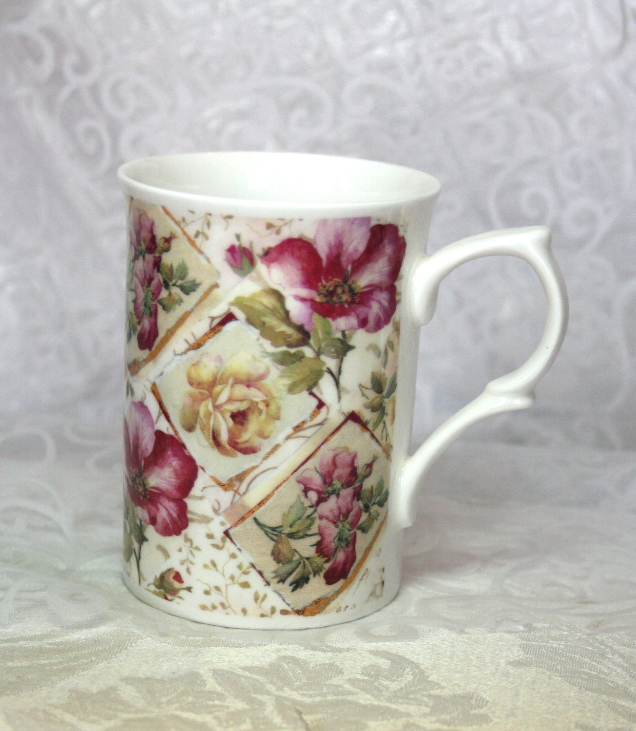 Vintage Rose of England China Tea Coffee cup Coffee Mug Cream