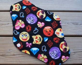 Cloth pad emoji - Overnight cloth pad - reusable cloth pad - 11" cloth pad - sanitary napkin - mama pad - reusable menstrual pad - rumps