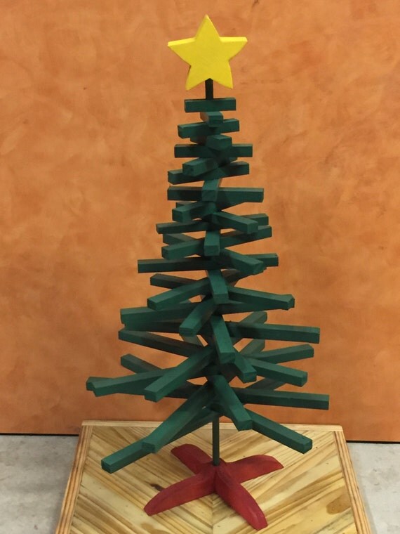 christmas wooden Christmas tree decorative an by cranktheshopup