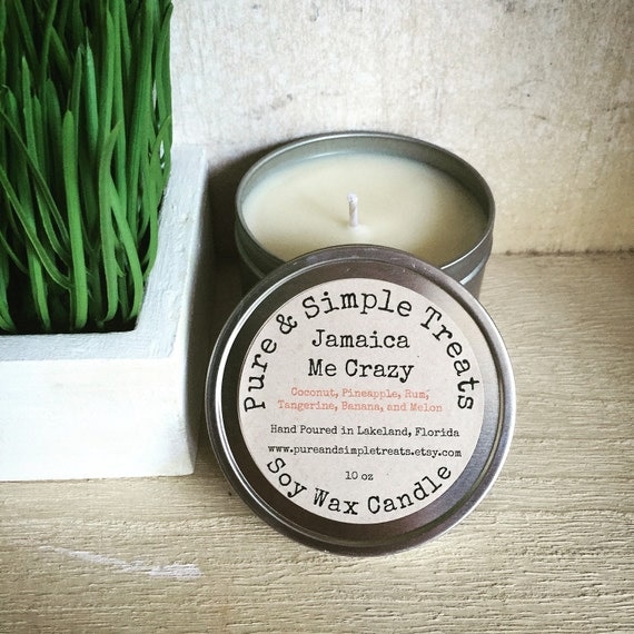 Jamaica Me Crazy 10oz Soy Candle Double by PureAndSimpleTreats