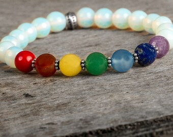 Moonstone Bracelet, Chakra Bracelet, Energy Bracelet, Healing Bracelet, Yoga Jewelry