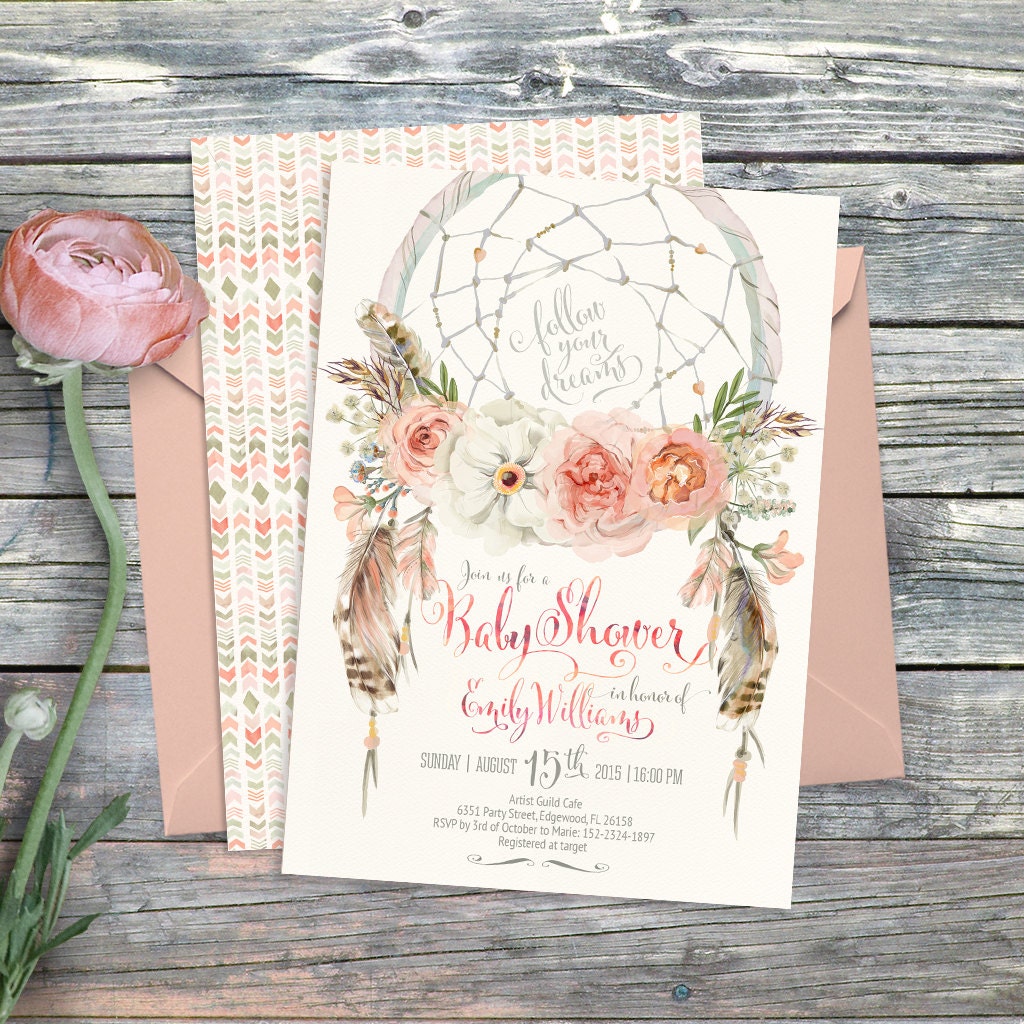 instant download baby shower invitations dreamcatcher boho baby shower invitation digital printable instant download baby shower invitations dreamcatcher boho baby shower invitation digital printable