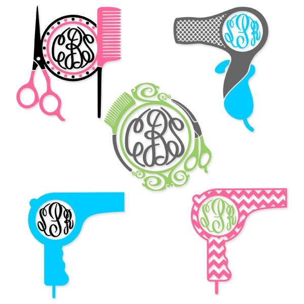 Download Hair dresser Hairdresser Designs Monogram Pack Salon SVG DXF