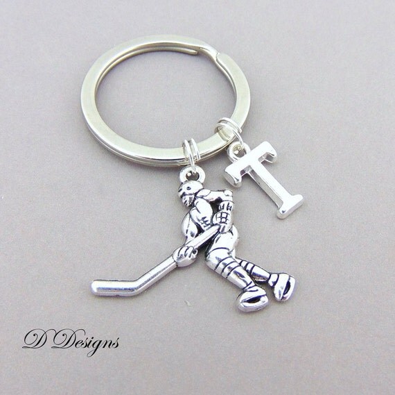 Ice Hockey KeyChain Ice Hockey KeyRing Sporty Key Chain