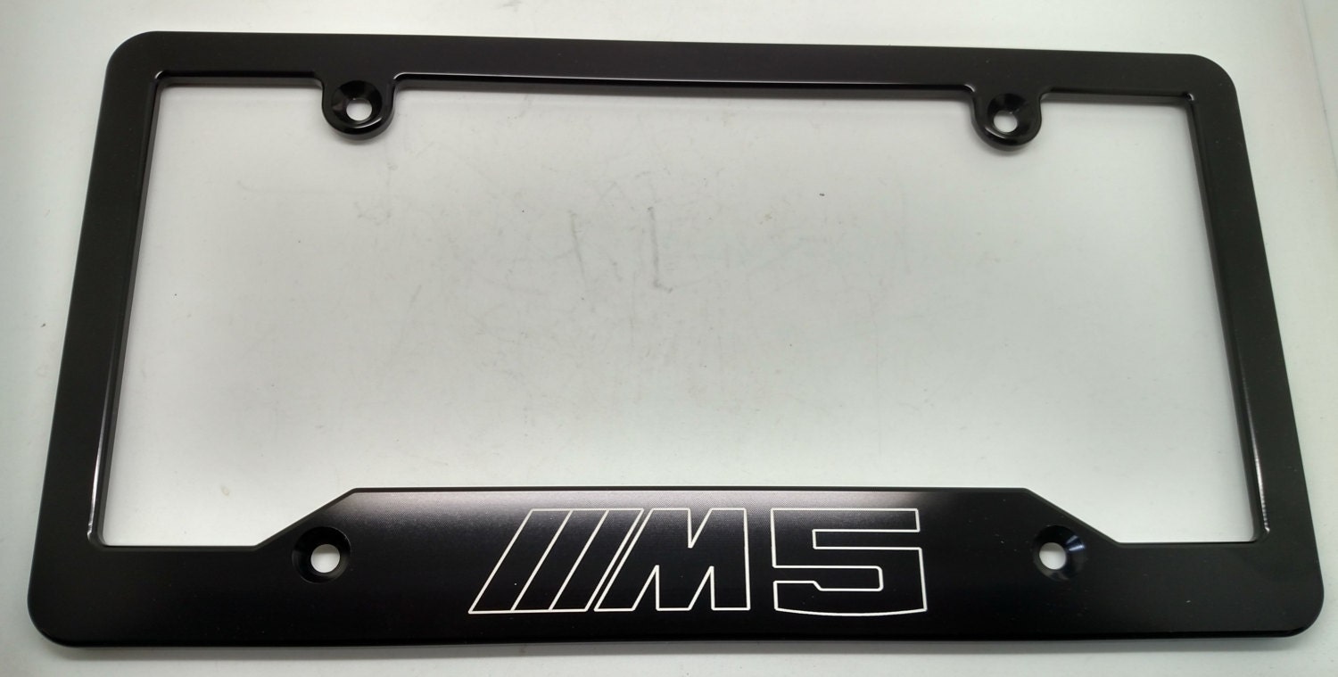 IM5 Billet Aluminum License Plate Frame Black Anodized Frame