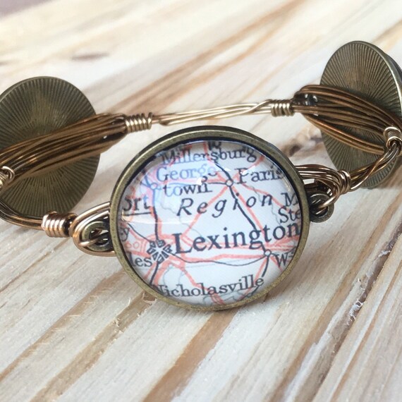 Lexington bangle bracelet Kentucky bangle Map jewelry Wire
