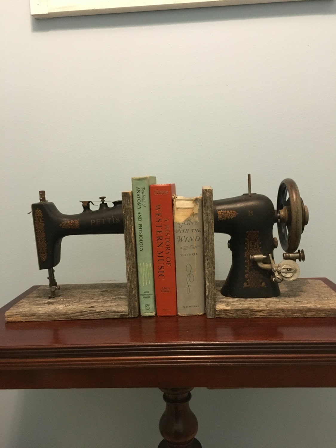 Sewing Machine Bookends handmade recycle OOAK Recycle