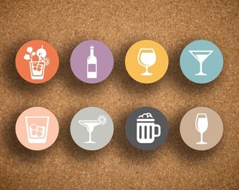 Alcohol, Drinks, Booze Sampler Planner Stickers for Inkwell Press Planner IWP-CBS1