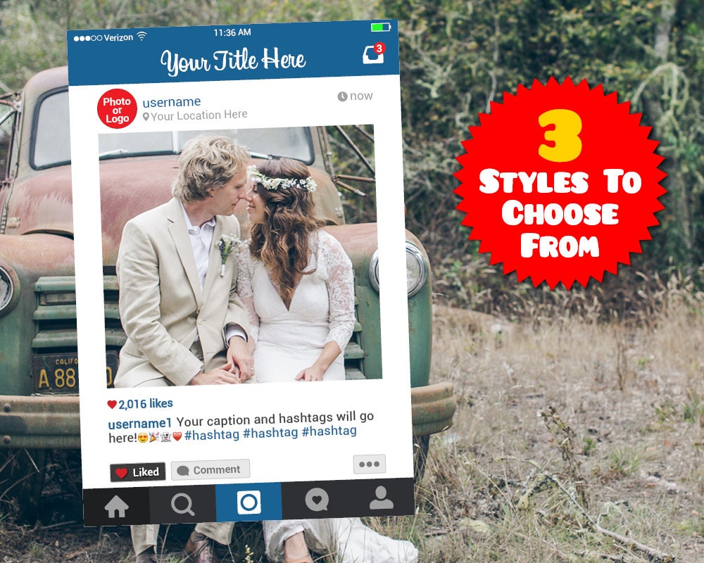 Instagram Frame Custom Desinged Digital File Photo by Framesta