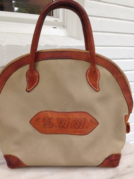 vintage King Ranch tan and leather handbag/purse Kingsville