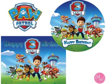 Paw Patrol Personalised Edible Image Real Icing Cake Topper Large A4