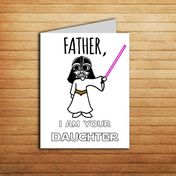 Star Wars card Fathers day card for Dad gift from daughter