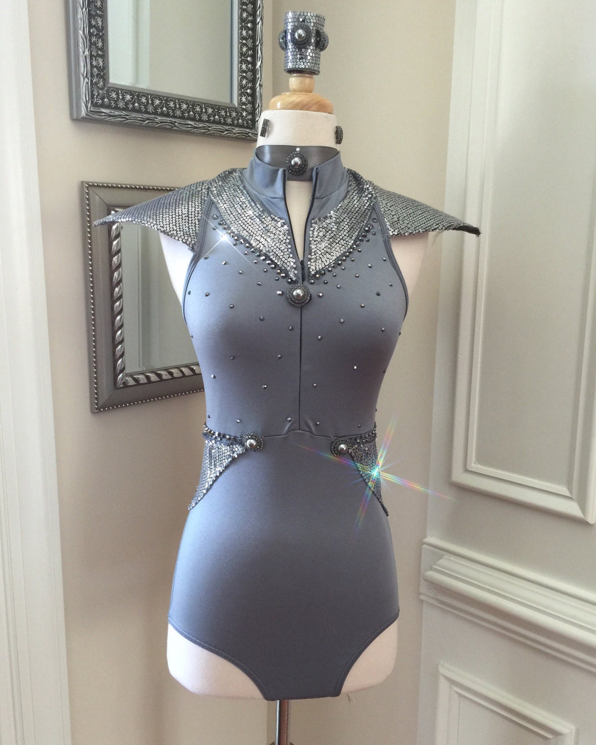 Contemporary Dance Costume Grey Leotard Character inspired by