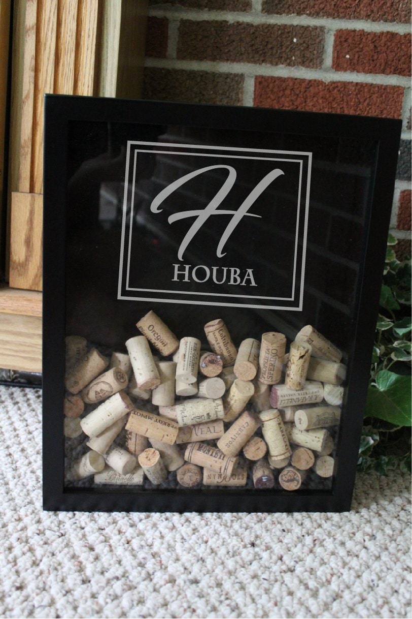 Wine cork shadow box