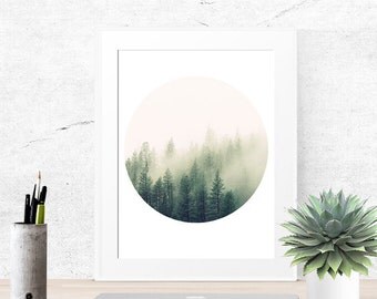 Tree print, Forest print, Tree art, Nature print, Green art, Wall art bedroom, Photo wall art, Wall art bathroom, art print abstract
