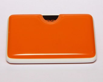 Orange Business card holder with white detail