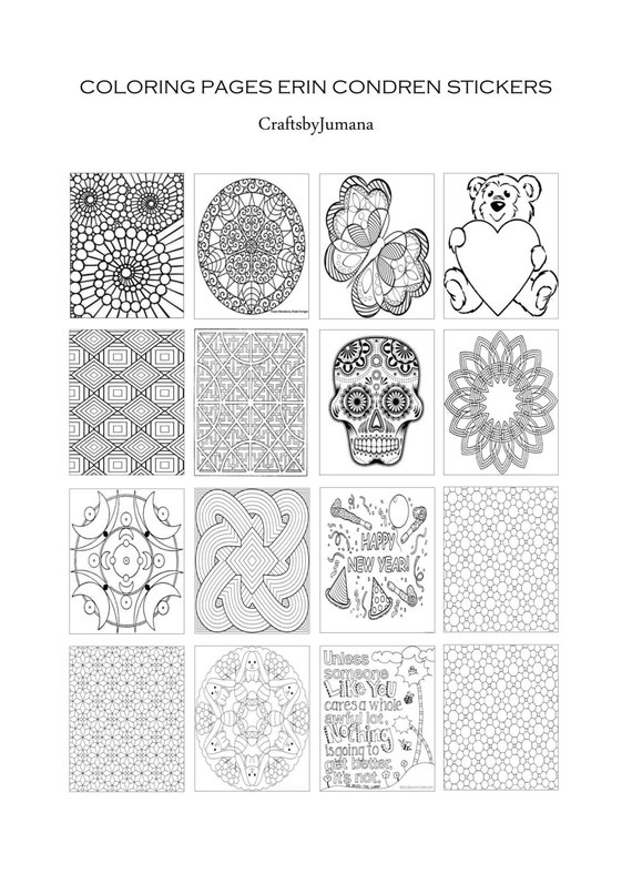 PRINTABLE Adult Coloring Sticker Set