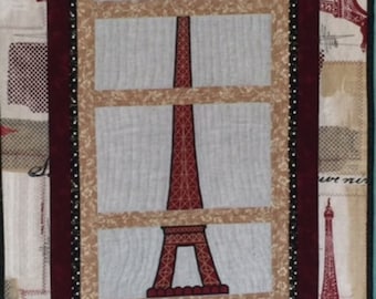 Eiffel Tower Quilted Wall Hanging