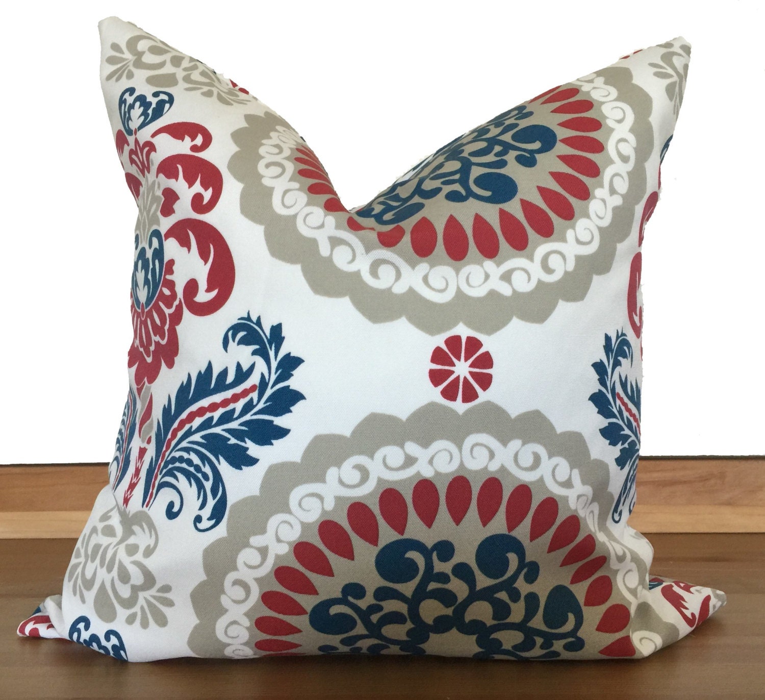 Red White and Blue Pillow Cover Indoor/Outdoor by LondonWares