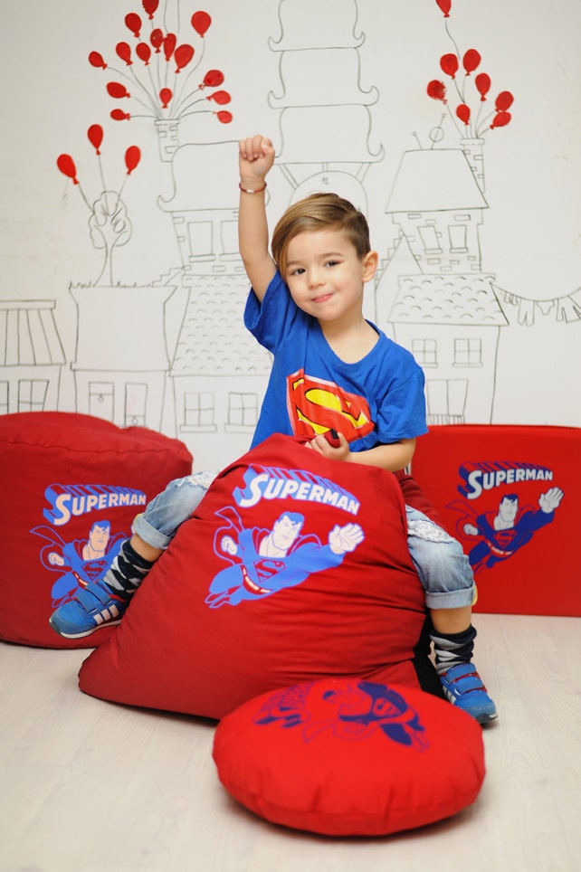 30 OFF Toddler Kids superhero bean bag chair pouf by EJSIdsgn