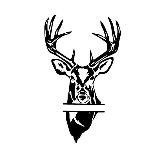 Download split monogram deer head buck head design svg by ...