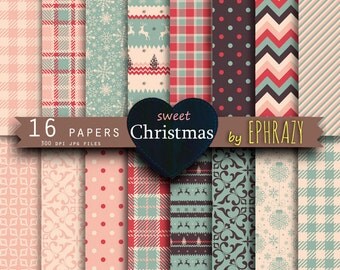 30% OFF AND MORE. Christmas digital paper. Christmas sheets. Christmas pattern. Christmas paper. Christmas plaid digital paper. Pink digital