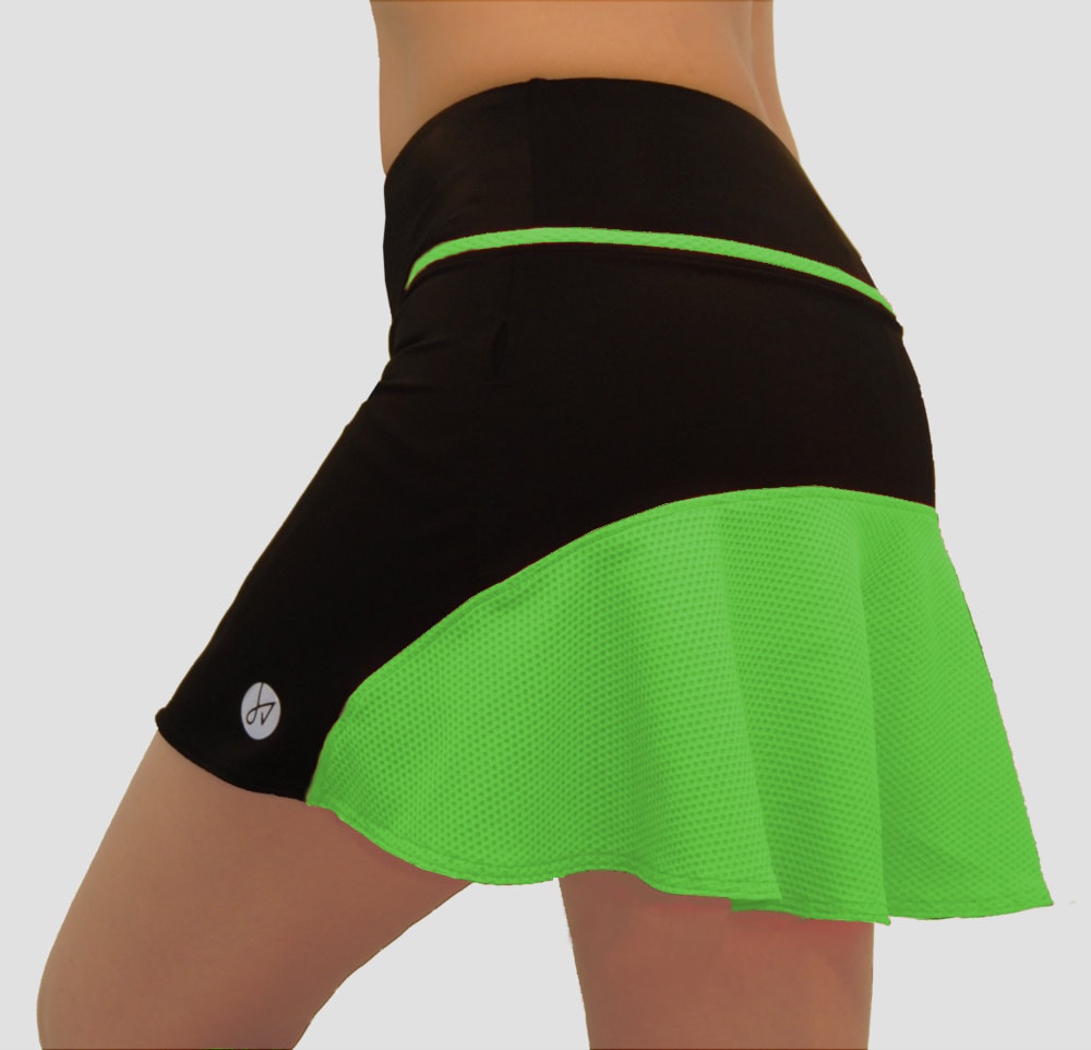 Green Tennis Skirt Running Skirt Golf by JennyValsSportswear