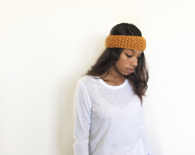 Boho Knit Headband //THE ANNA// Butterscotch
