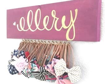 Baby Bow Holder, Headband Holder, Bow Storage, Nursery Decor, Baby Accessories, Headband Storage, Personalized Bow Holder