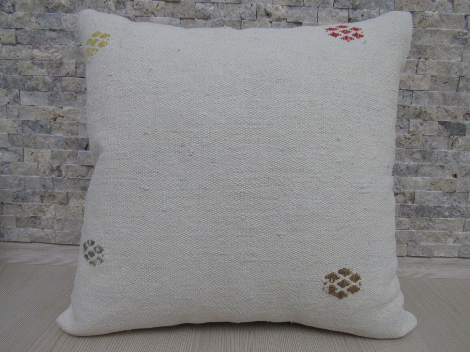 Large Size Kilim Pillow Cover 20 x 20 Decorative Floor Pillow
