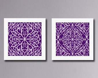 Purple Printable Artwork, Printable Art Purple, Purple Wall Art, Purple Art,  Printable Wall Art, Set of 4 Prints, Wall Decor # pa270B