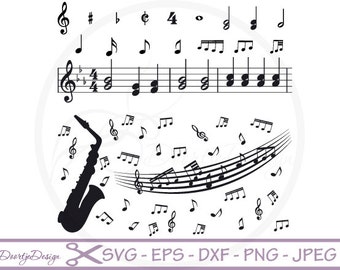MUSIC Clip Art: "Music Notes", SVG cut files music, EPS files, Music svg, png files, Instant Download, svg files Silhouette, Vector Graphics