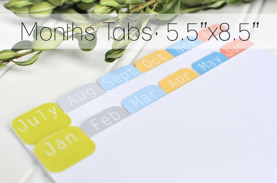 Printable mini monthly dividers for planner binders by indigopress