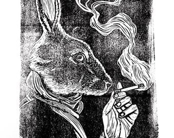 Smoking rabbit | Etsy